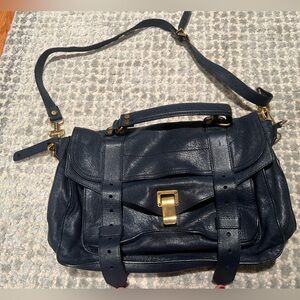 Proenza Schouler Navy Medium PS1 Satchel Bag